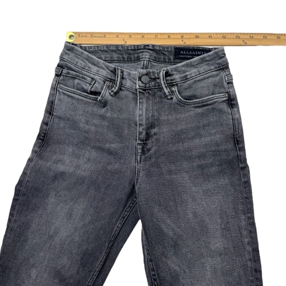 Allsaints Women's Black Grace Slashed Skinny Jeans - Picture 10 of 13